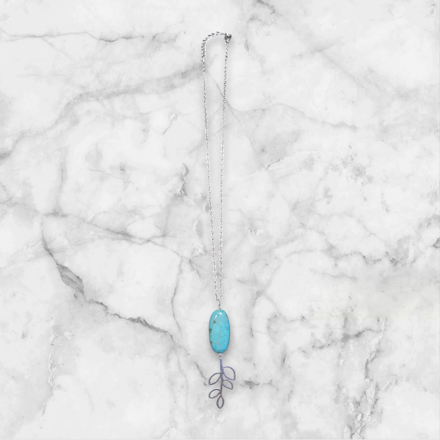 Handmade immitation turquoise necklace