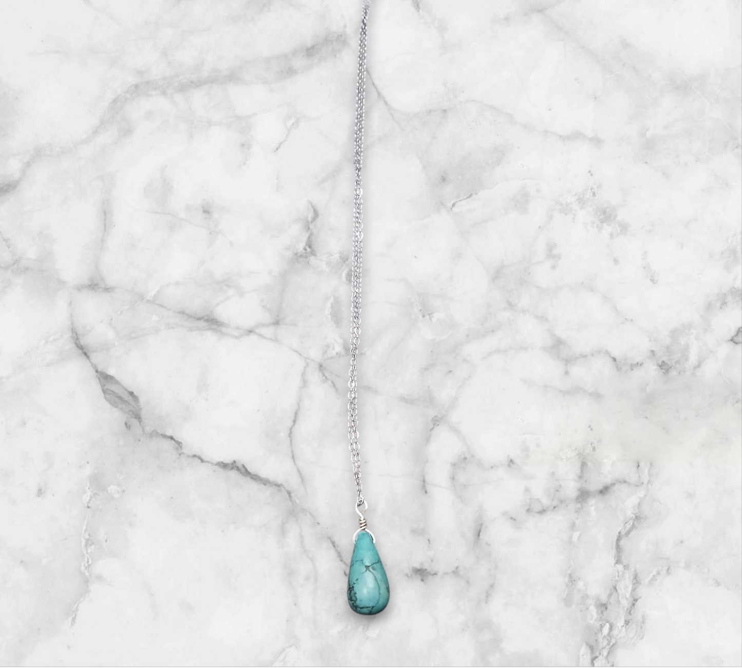 Handmade immitation turquoise necklace