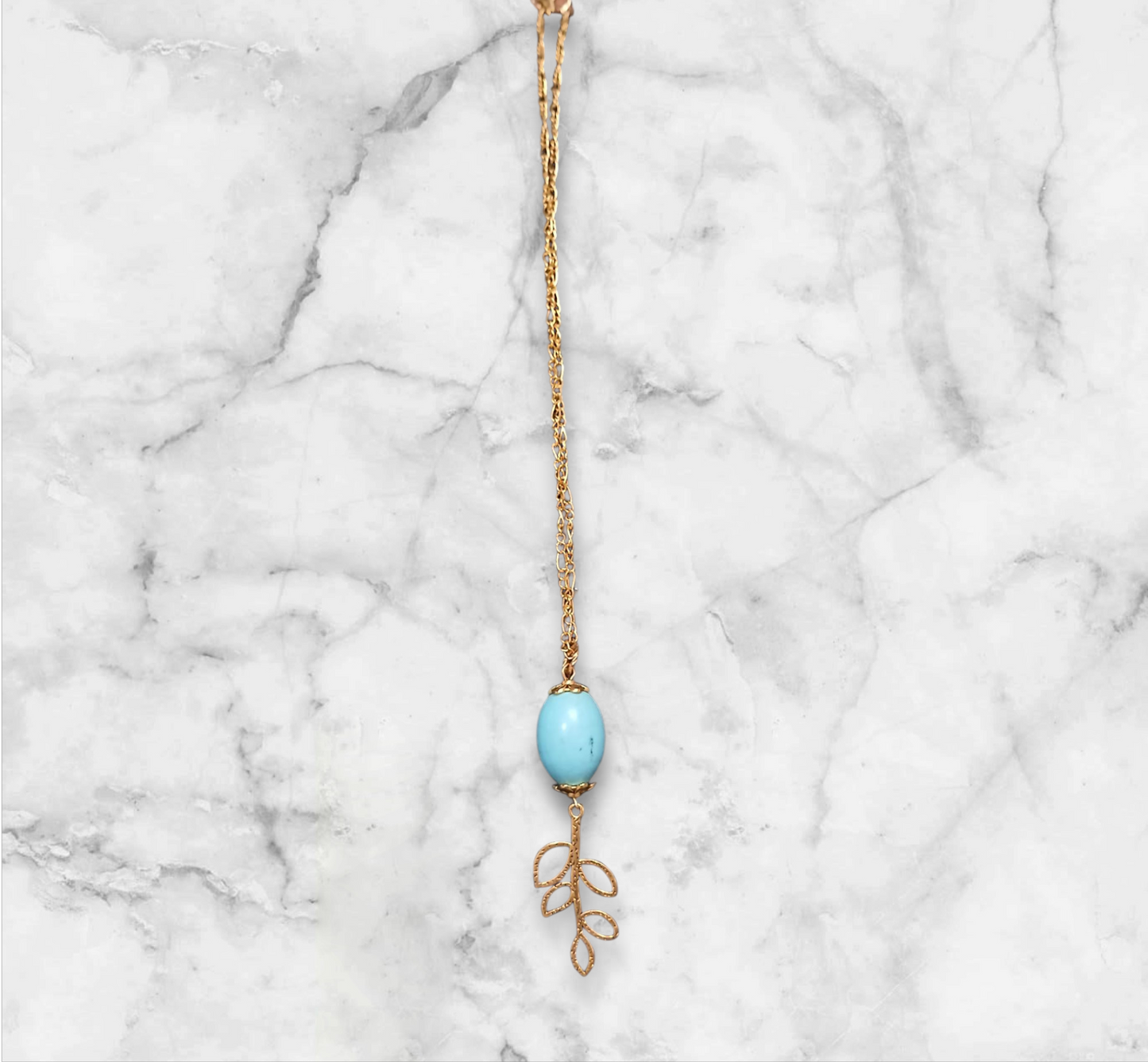 Handmade immitation turquoise necklace