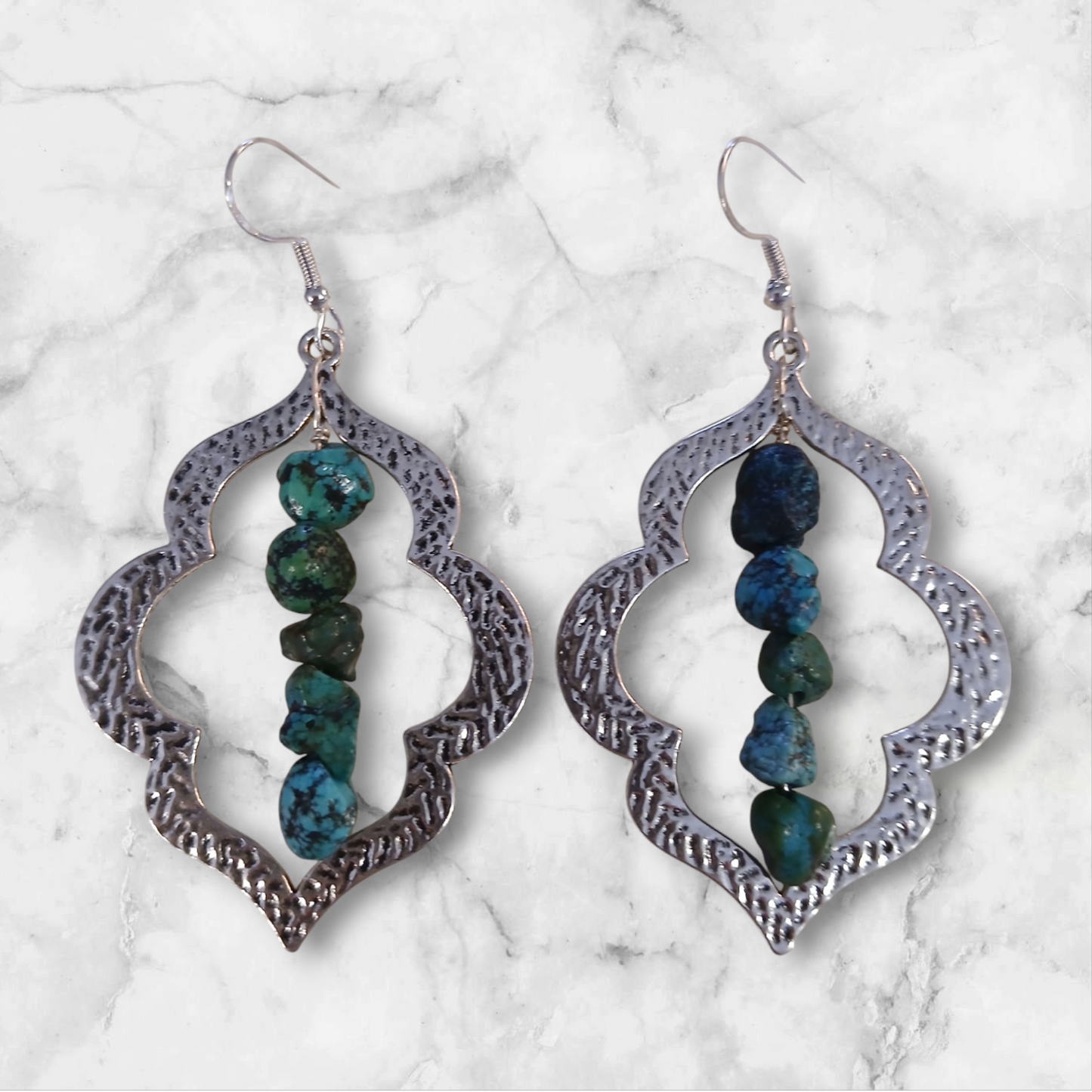 Handmade imitation turquoise earrings