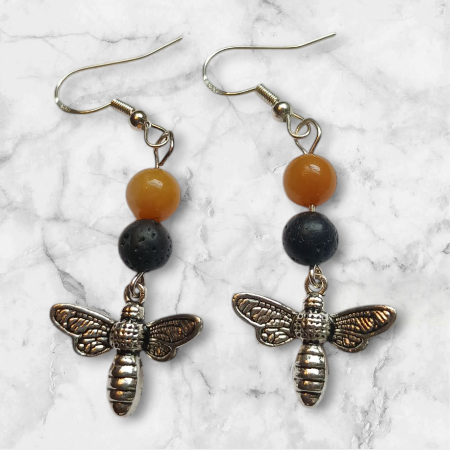 Handmade bee earrings