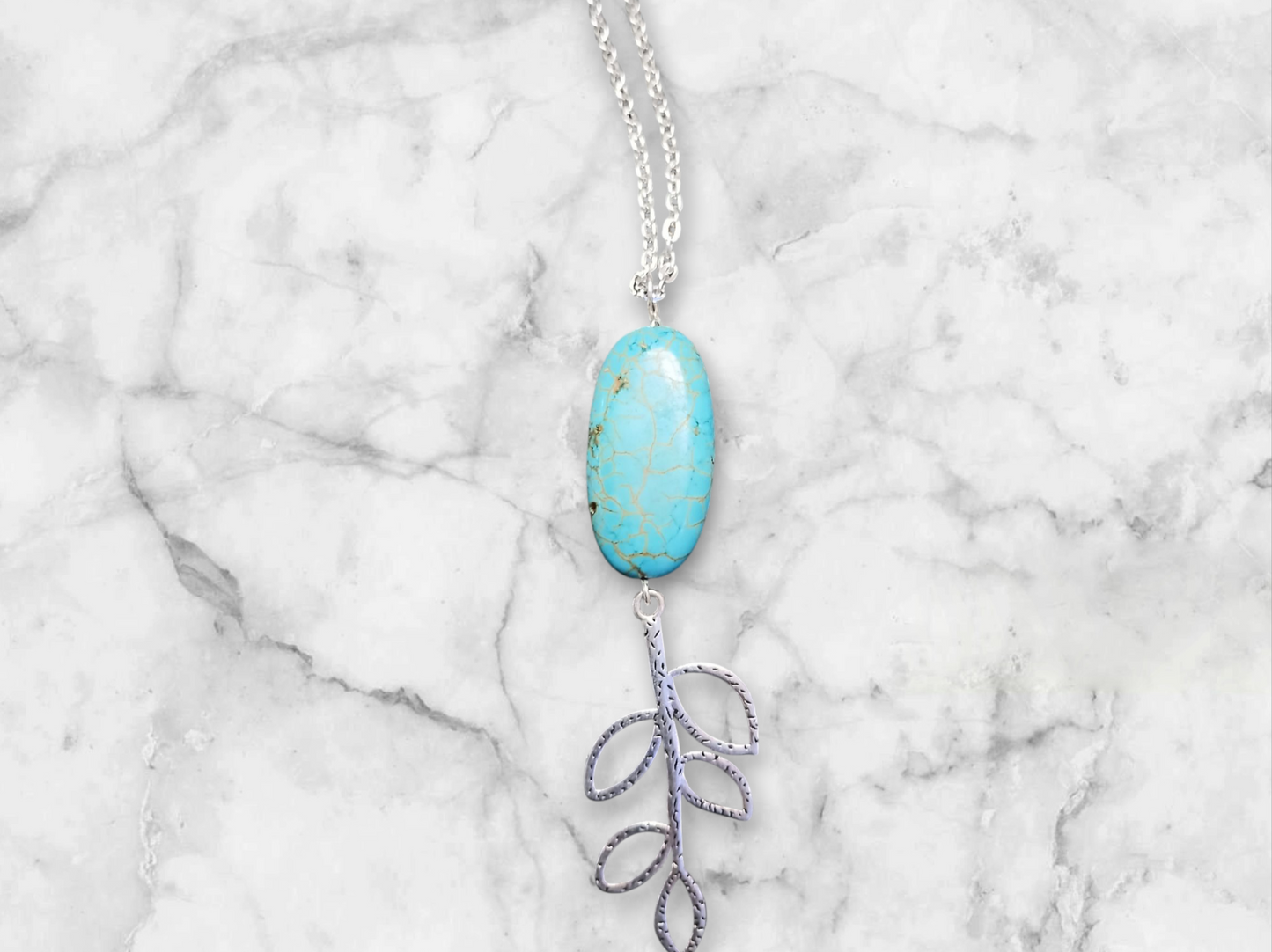 Handmade immitation turquoise necklace