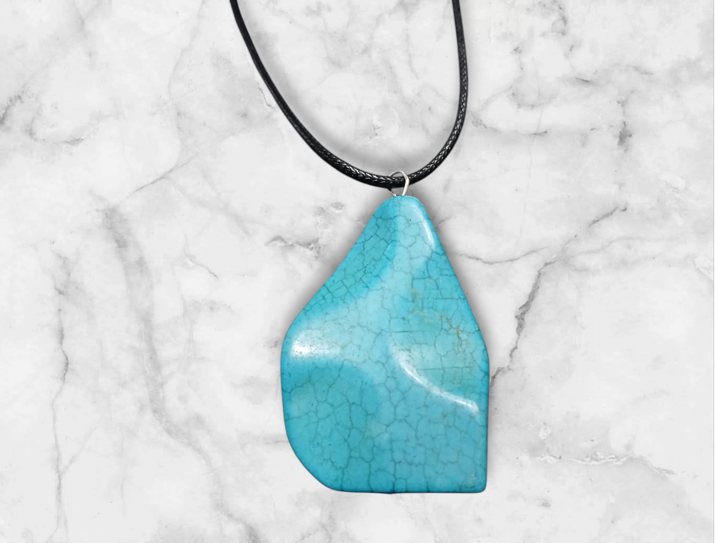 Handmade immitation turquoise necklace