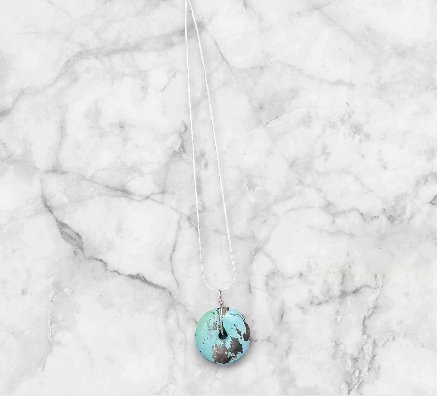 Handmade immitation turquoise necklace